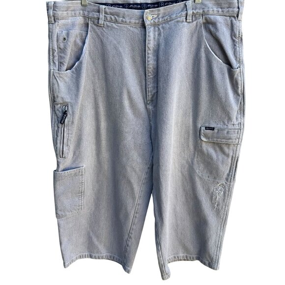 Kno Betta Vintage Mens Savvy Denim Collection Gray Hip Hop Streetwear Shorts 46 - Picture 1 of 9